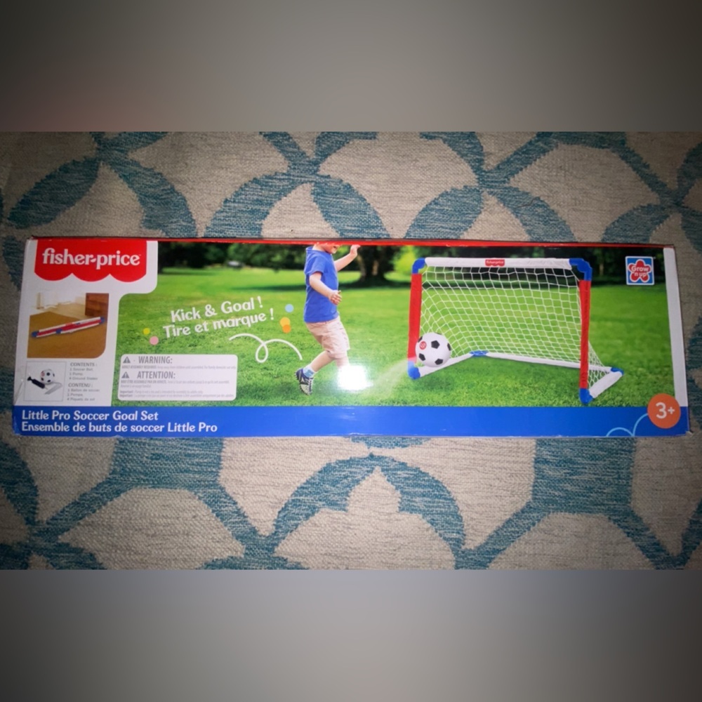 Fisher-Price Little Pro Soccer Goal Set - Red, Blue, White